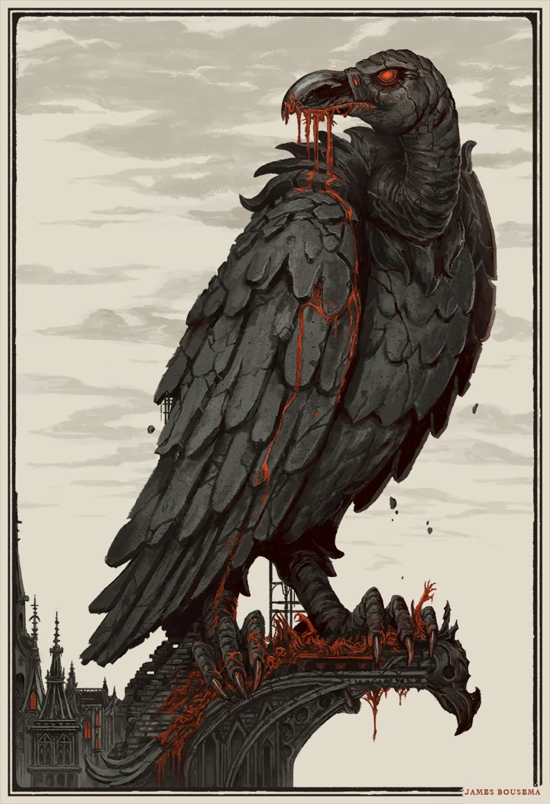 Goregoyle: The Vulture - Gothic Illustration by James Bousema